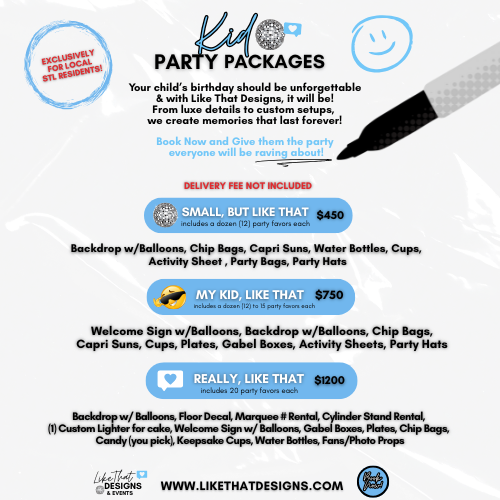 Party Packages ( for STL kid parties only )